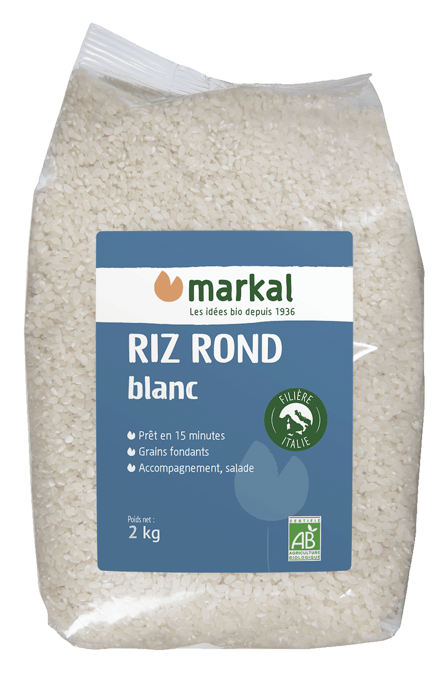 Riz Rond Blanc Bio Markal Sur Kazidomi