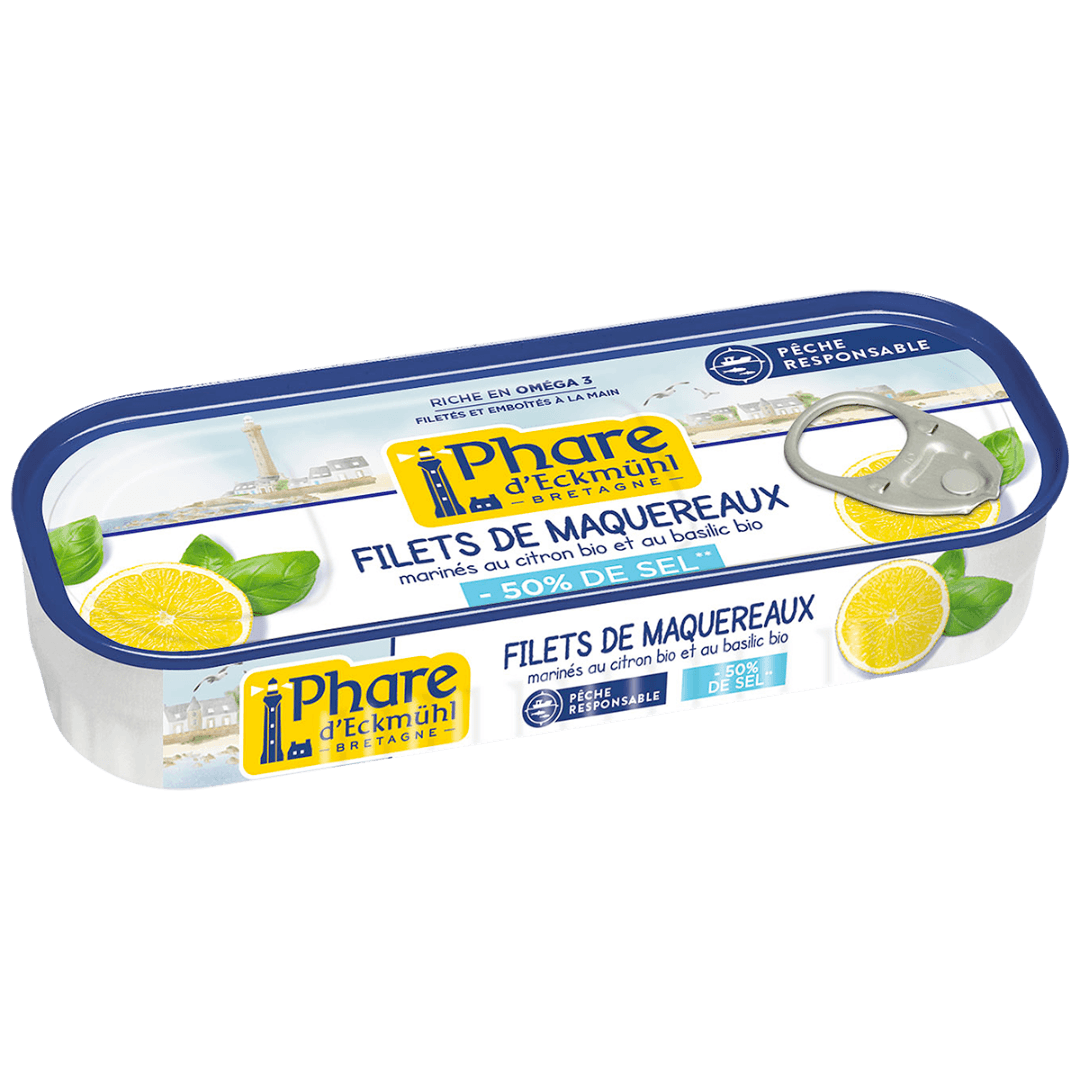 Buy Mackerel Fillets Lemon Basil -50% Salt on Kazidomi