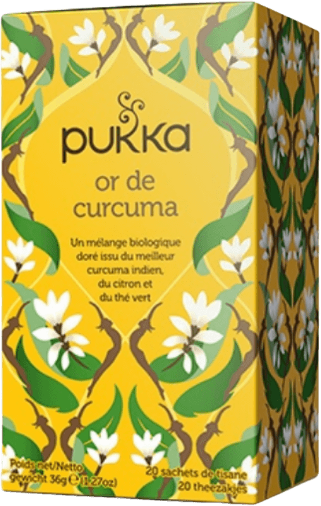 Thé vert curcuma Pukka herbs tumeric gold Bio - Escale Sensorielle