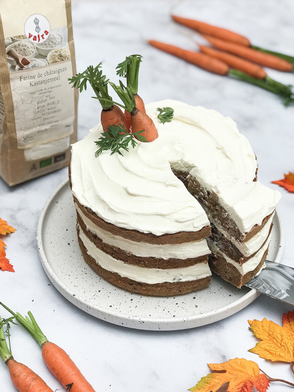 Carrot Cake A Base De Farine De Chataignes Kazidomi